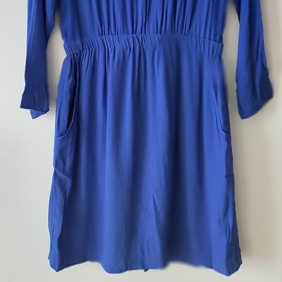 MADEWELL (Broadway and Broome)  - 3/4 Sleeve Dress - Blue - Size 4 - Picture 4 of 5